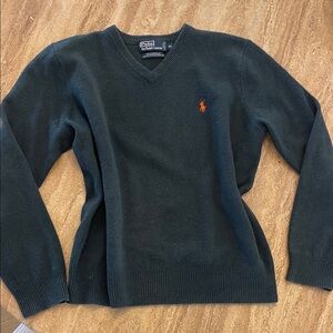 Polo by Ralph Lauren Men's Dark Green V-Neck Sweater